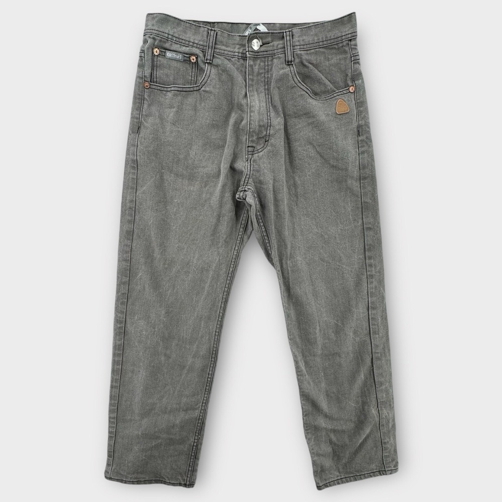 VTG Akademiks Baggy Jeans Men 34x32 Gray Straight‎ Leg Hip Hop Skater